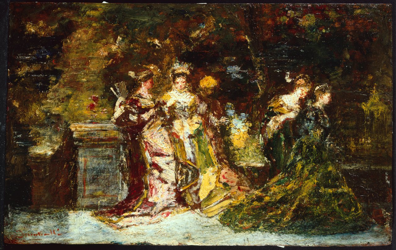 公園の女たち」1858年頃（油彩・キャンバス） 作： アドルフ・ジョセフ・トーマス・モンティセリ