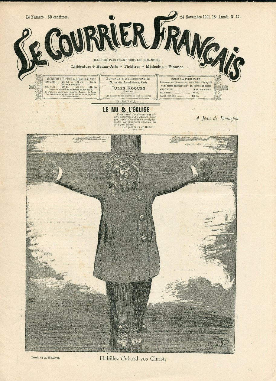 The Courier francais」47号の表紙、Satirique en N & B 作： アドルフ・レオン・ウィレット