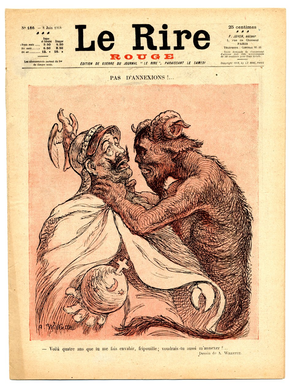 The Red Laughter "の表紙、Satirical en Couleurs 作： アドルフ・レオン・ウィレット
