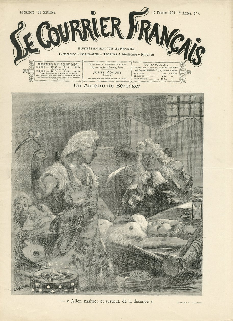 Le Courrier francais」の表紙に描かれたAdolphe dit Willette（1857-1926）のイラスト。 作： アドルフ・レオン・ウィレット
