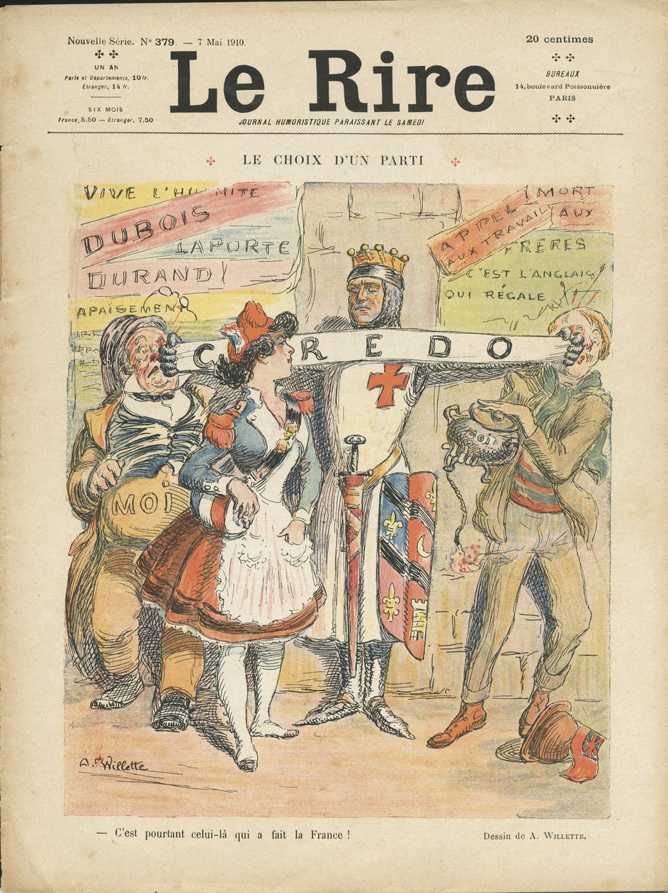 Le Rire』の表紙を飾るAdolphe dit Willette（1857-1926）のイラスト 07/05/10 - 政党選択 - 選挙 - マリアンヌ 作： アドルフ・レオン・ウィレット