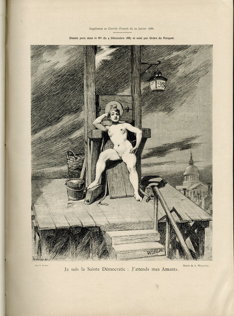 Le Courrier francais』no.4に掲載されたAdolphe dit Willette（1857-1926）のイラスト。 作： アドルフ・レオン・ウィレット