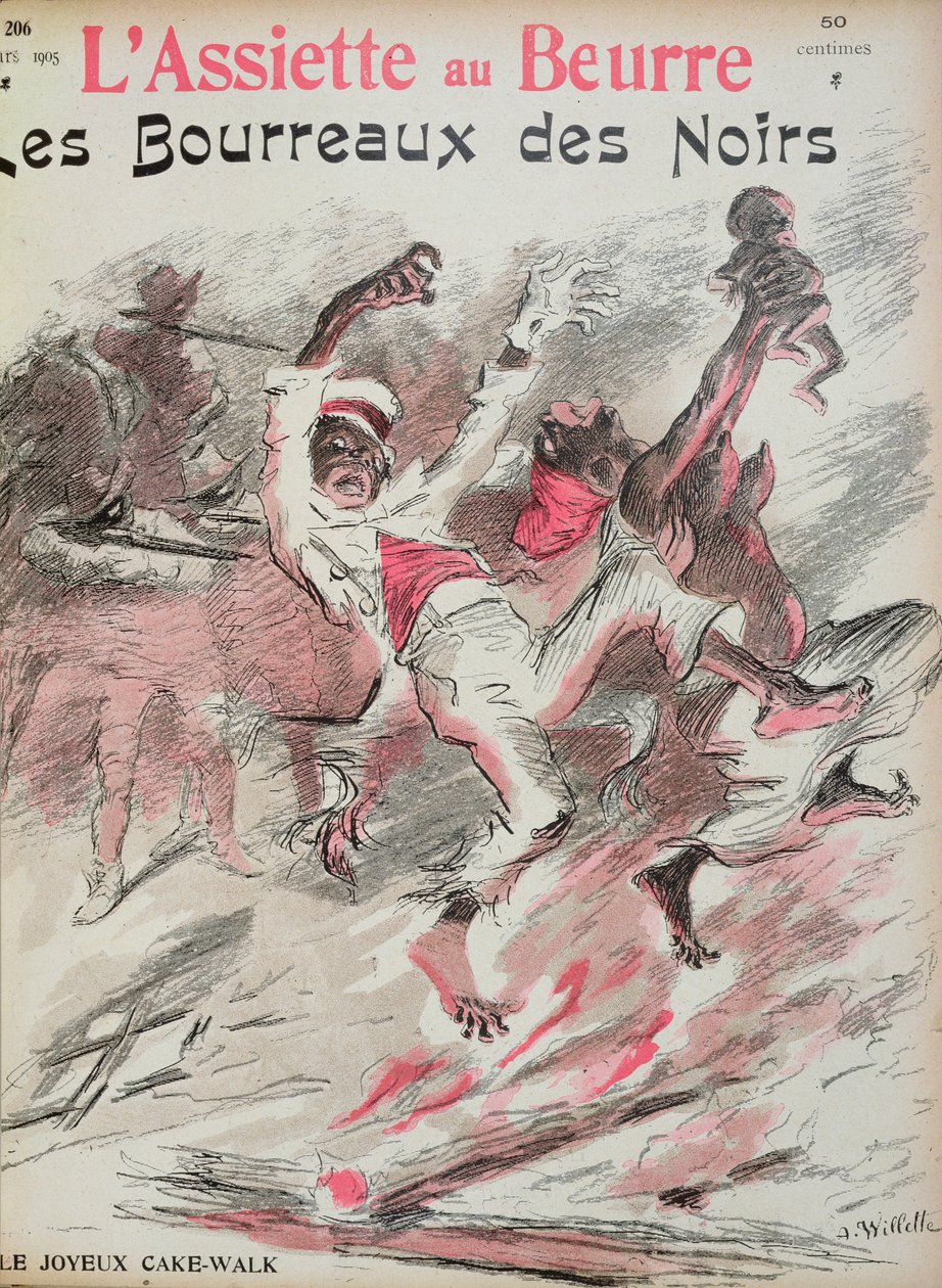 黒人の死刑執行人、「L&39;Assiette au Beurre」の表紙、1905 作： アドルフ・レオン・ウィレット