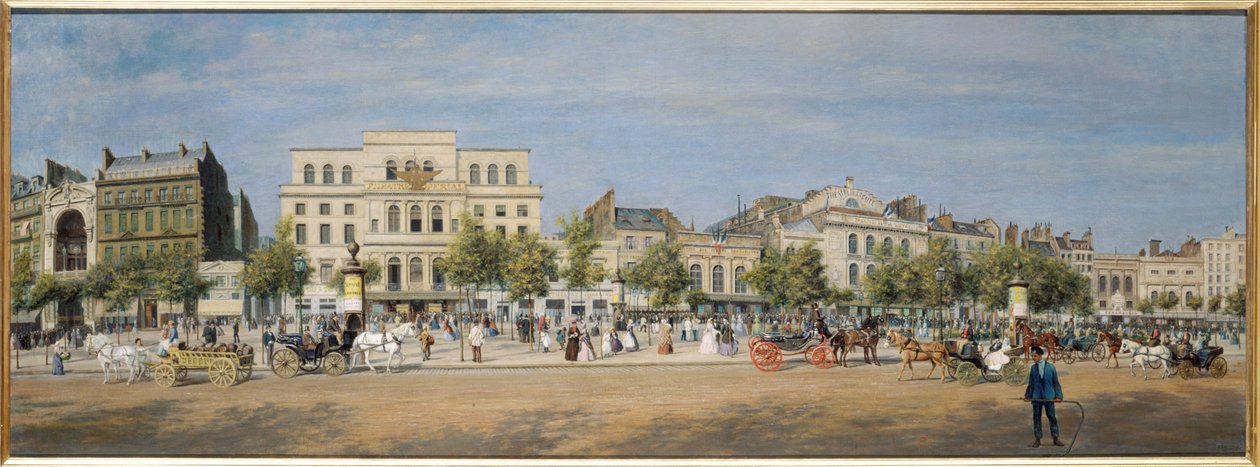 1862年、テンプル大通りの劇場全景（油彩・カンヴァス）。 作： アドルフマーシャルポテモント