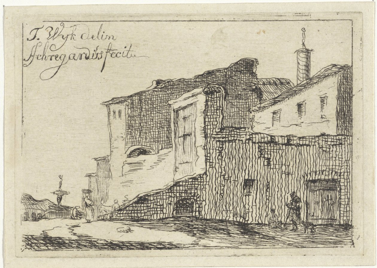 イタリアの町や村の眺め 作： Adriaan Schregardus