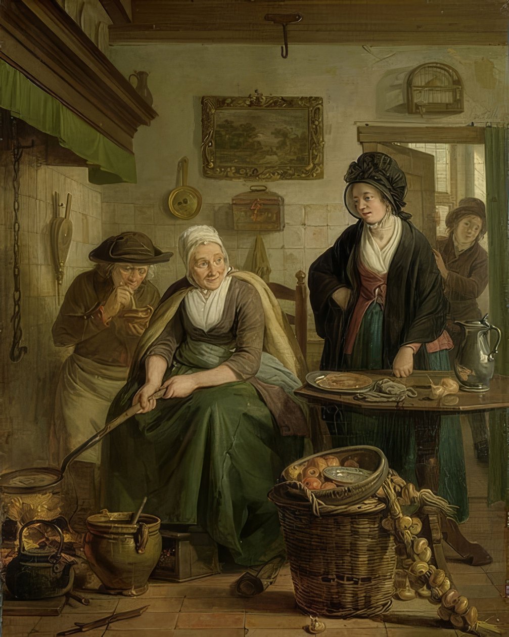 パンケーキを焼く女性。 1790年から1810年頃 作： エイドリアン・デ・レリー