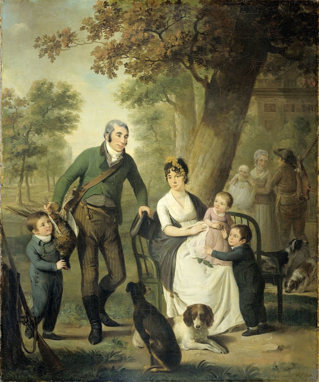 Jonkheer Gysbert Carel Rutger Reinier van Brienen van Ramerus (1771-1821)、彼の妻と 4 人の子供たちと 作： エイドリアン・デ・レリー