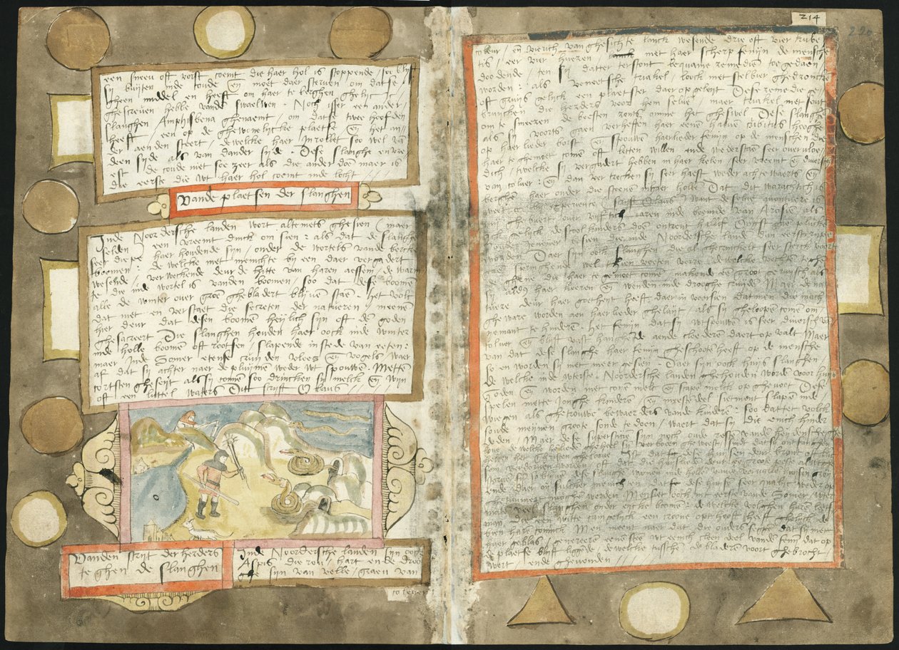 Adriaen CoenenのVisboeck-KB 78 E 54-Folio 219v（左）および220r（右） 作： アドリアーン・コーネン