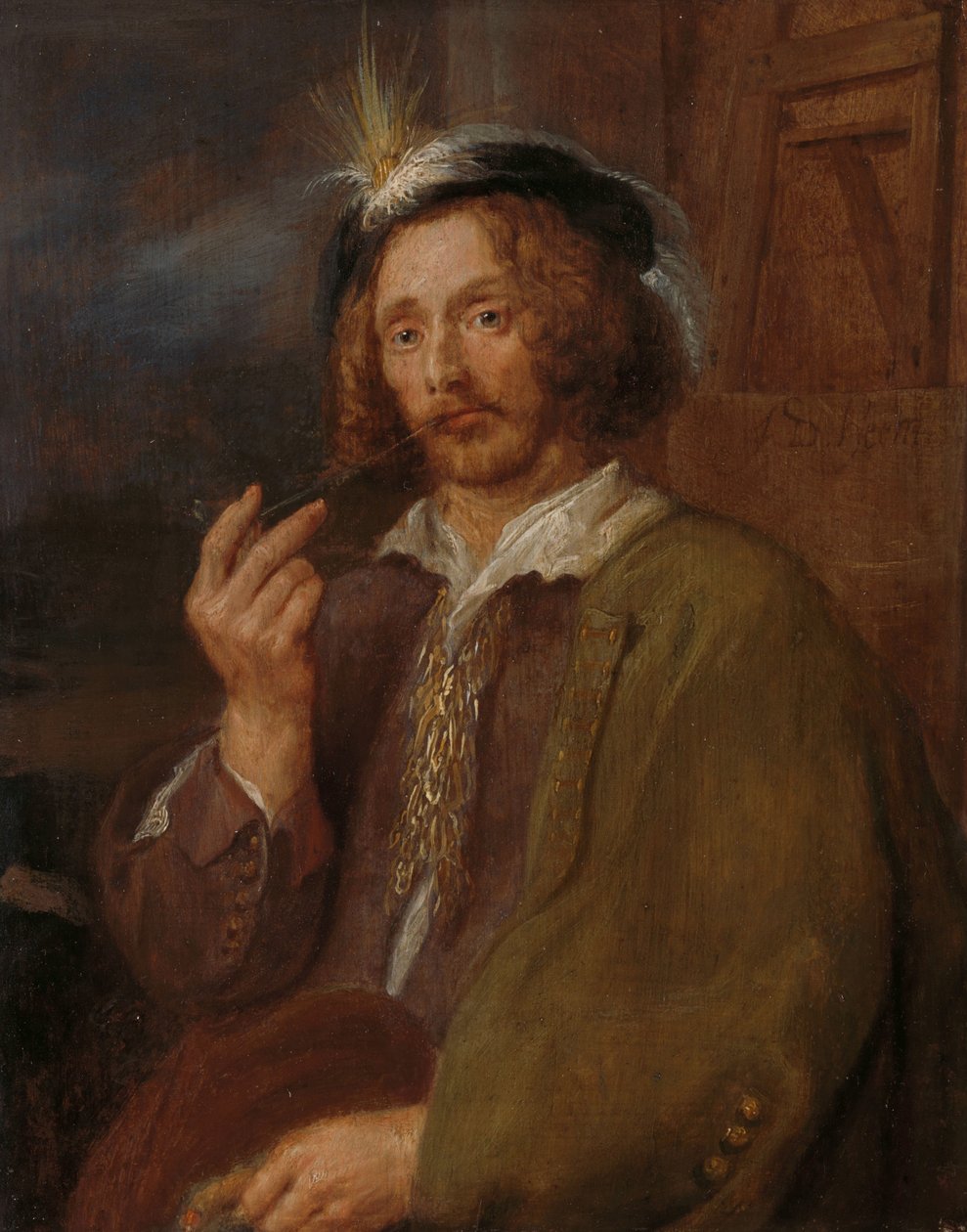 パイプを吸う画家 作： Adriaen Brouwer（のフォロワー）