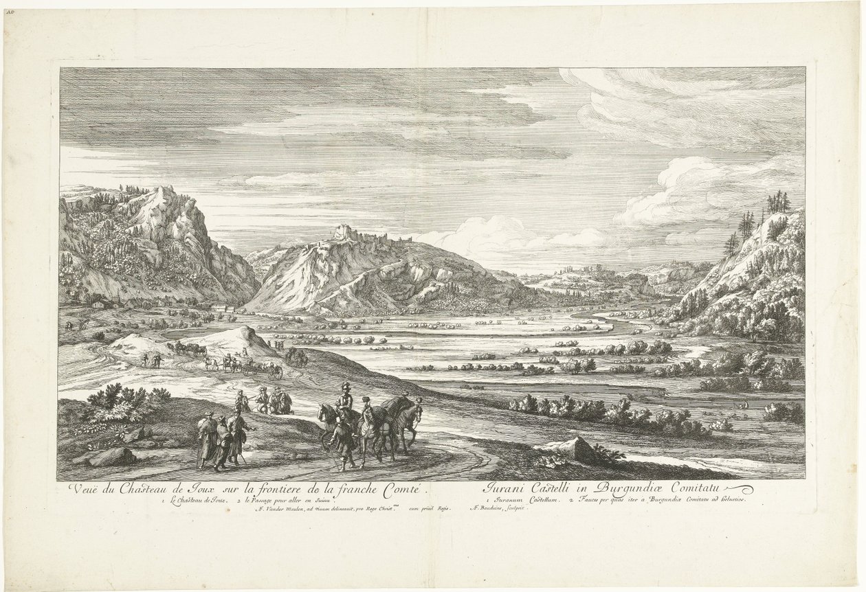 ジュウ城の眺め Vue du Chateau de Joux sur la frontiere de la franche Comté (オブジェクトのタイトル) 作： アドリアーン・フランス・ブーデウィンズ