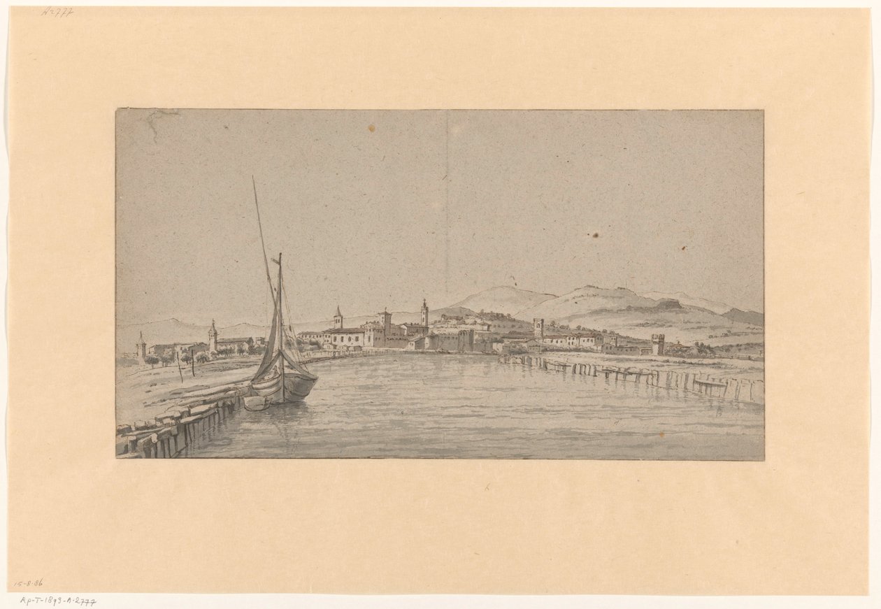 テヴェレ川の谷の町の眺め 作： Adriaen Honich