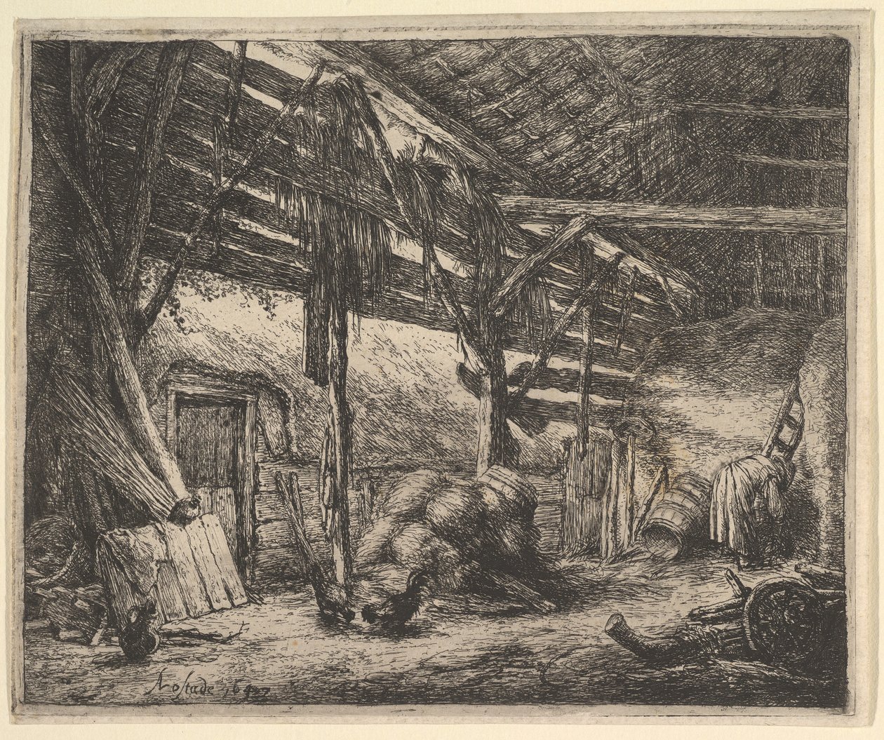 納屋、1647年。 作： アドリアン・ヤンス。ヴァン・オスターデ