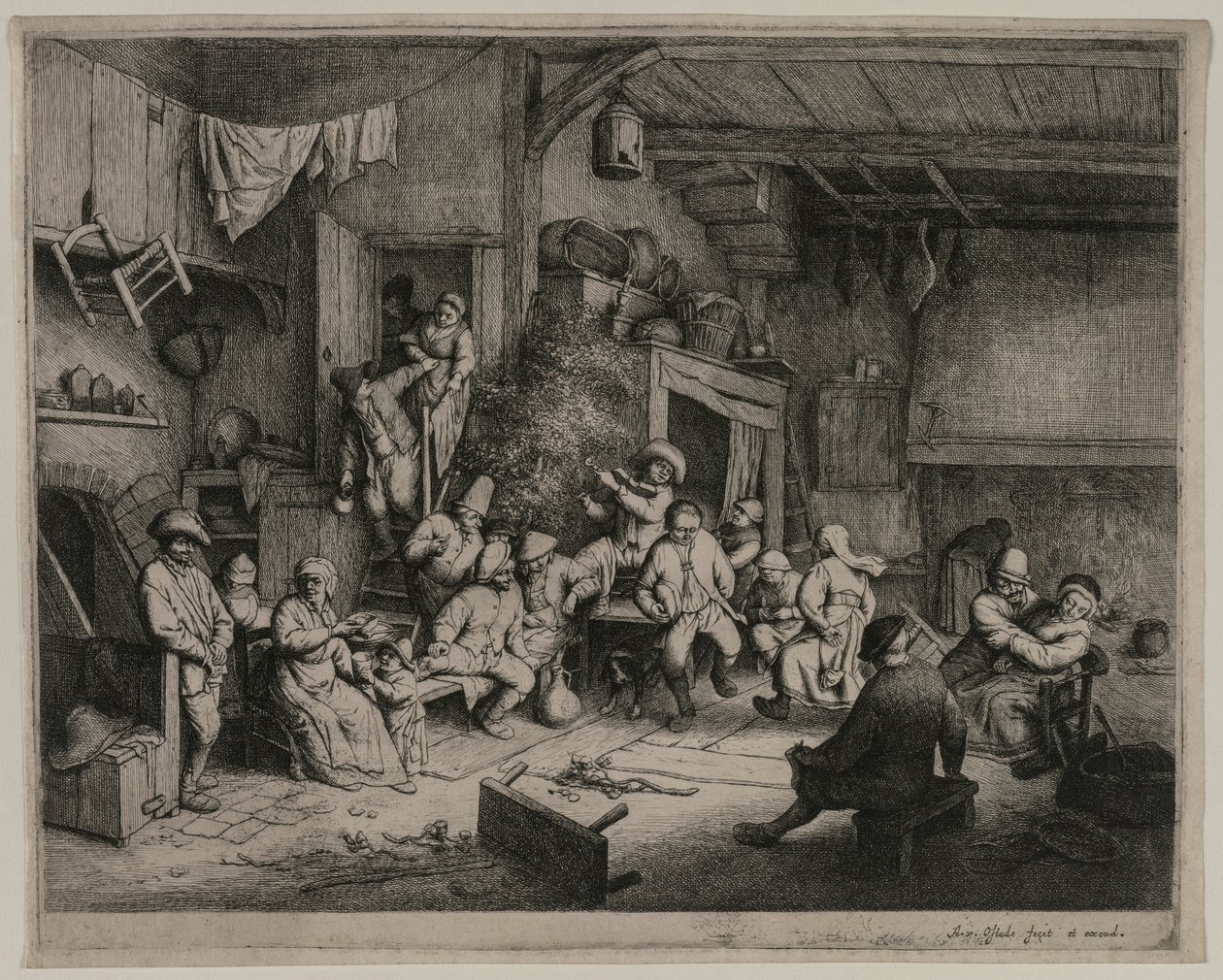 インのダンス、1652年。 作： アドリアン・ヤンス。ヴァン・オスターデ