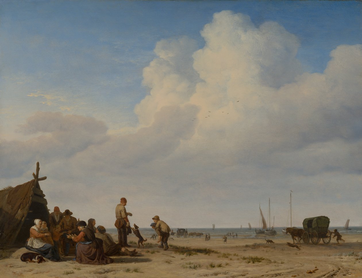 ビーチの風景 作： Adriaen van de Velde