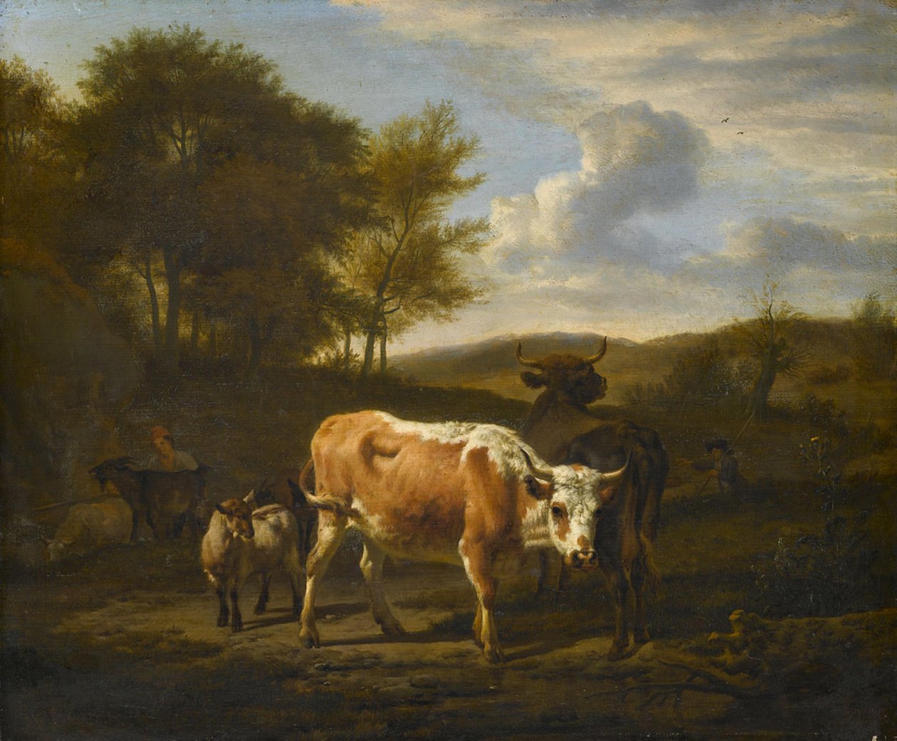 家畜のいる山岳風景 作： Adriaen van de Velde