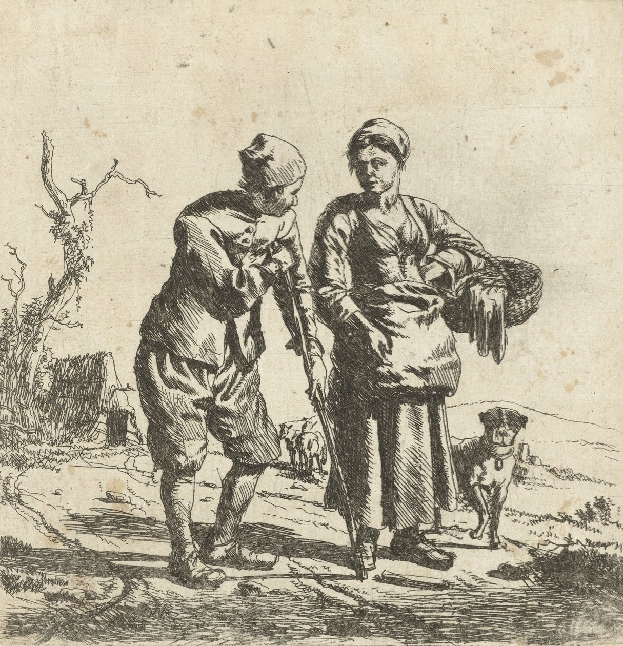 農夫と妻の会話 作： Adriaen van de Velde