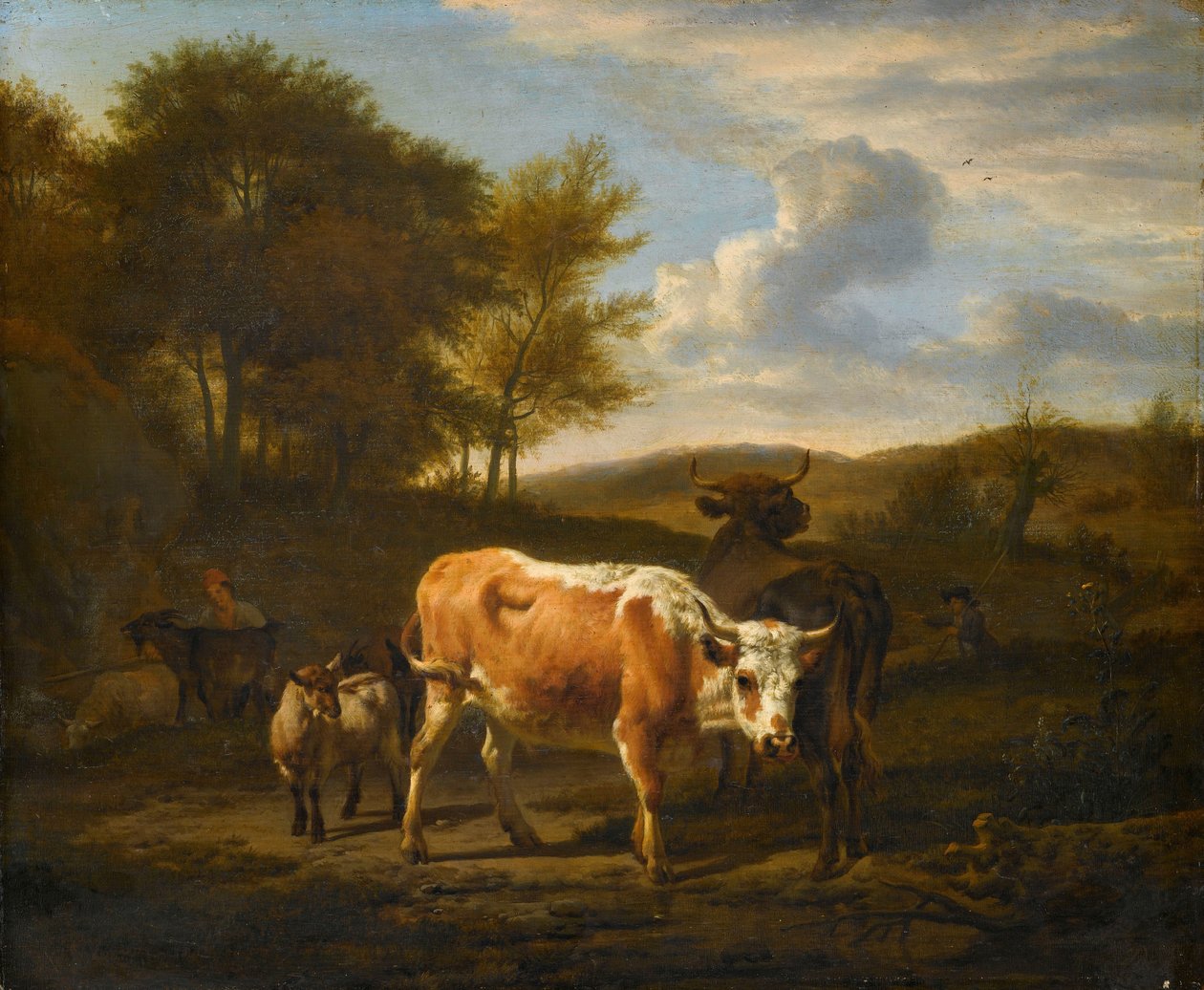 牛のいる山岳風景 作： Adriaen van de Velde