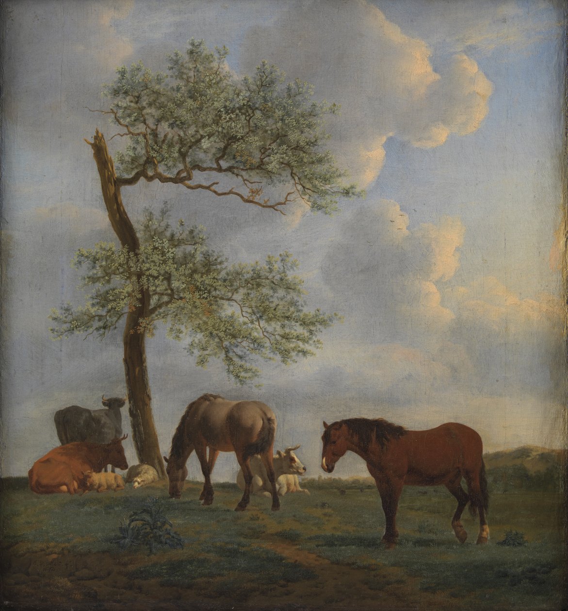 馬と牛の牧草地 作： Adriaen van de Velde