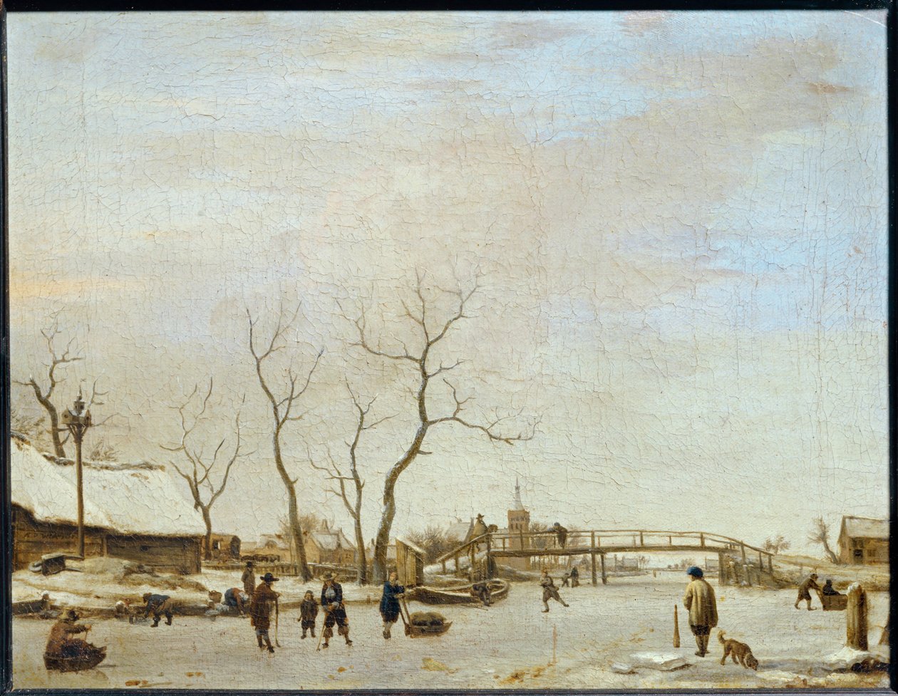 リヴィエール・ゲレ、スケーターとヒックプレーヤーと......。 作： Adriaen van de Velde