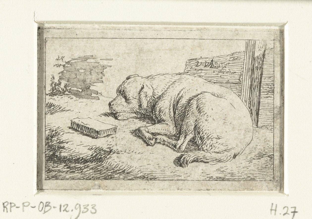 眠る犬 作： Adriaen van de Velde