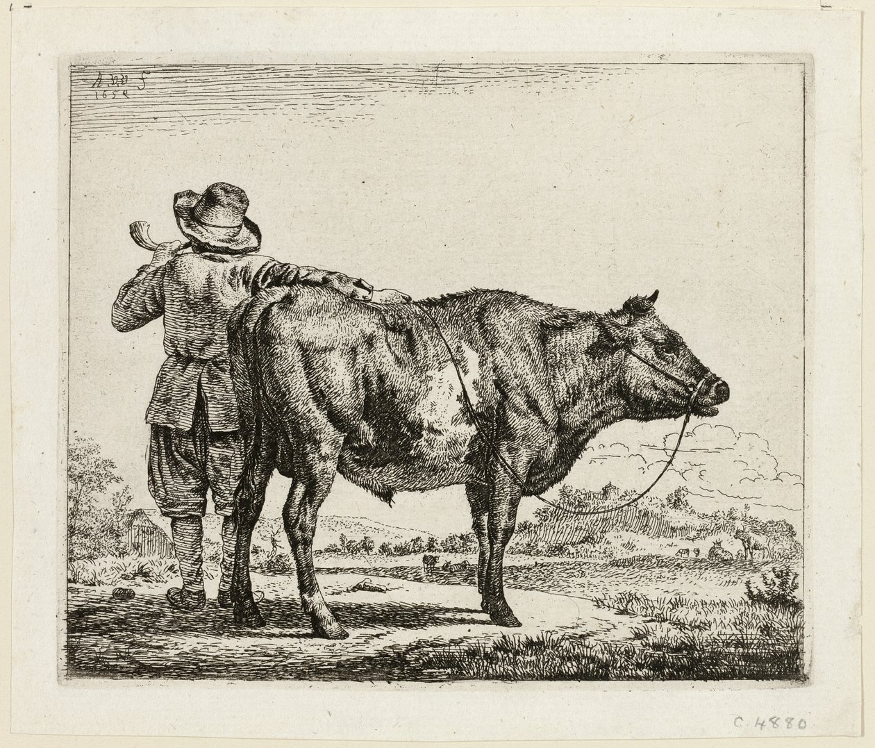 牛飼いと雄牛 作： Adriaen van de Velde
