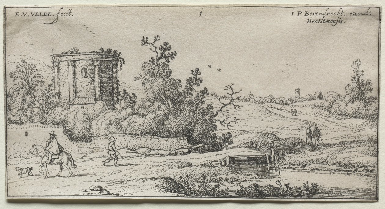リトルラウンドテンプルのそばの道。 作： Adriaen van de Velde