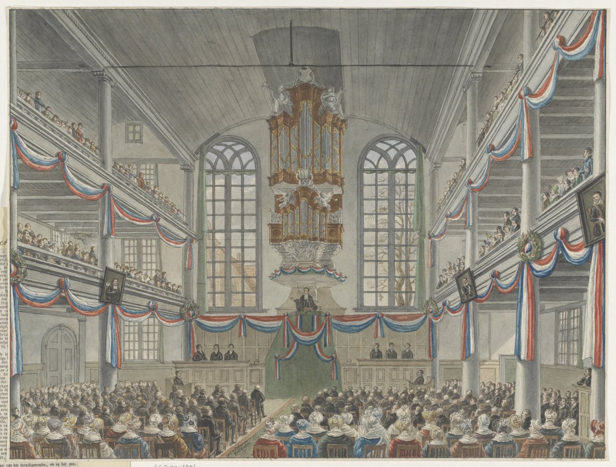 Remonstrants の神学校の 200 周年のお祝い、1834 年 作： Adrianus Gerardus van Schoone