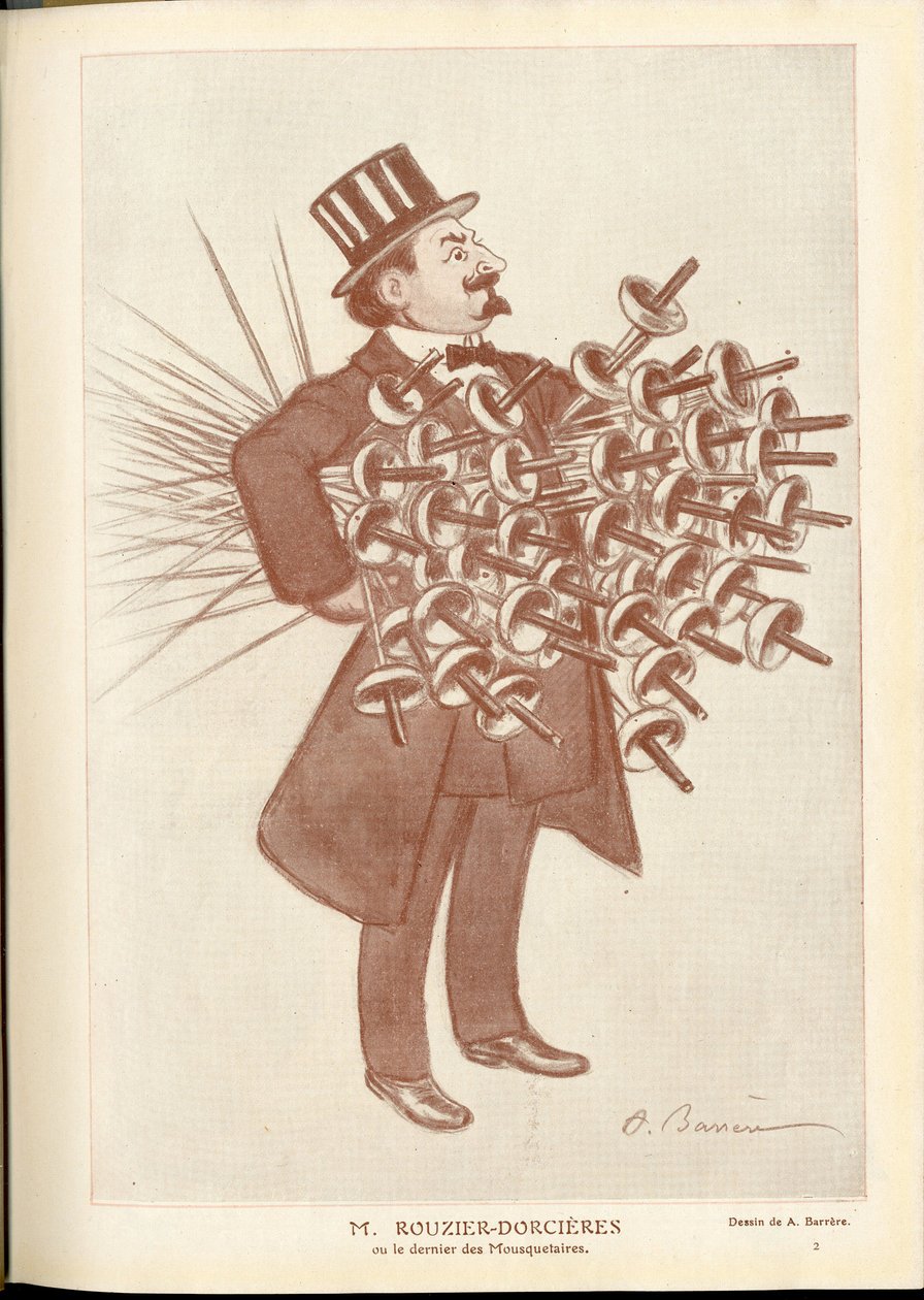Fantasio, ca 1912_4_1 - A Barrere (1874-1931) のイラスト: フェンシング - Rouzier Dorcieres 作： エイドリアン・バレレ