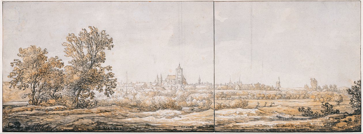 南からのアーネムの眺めc。 1645 作： アエルバート・カイプ