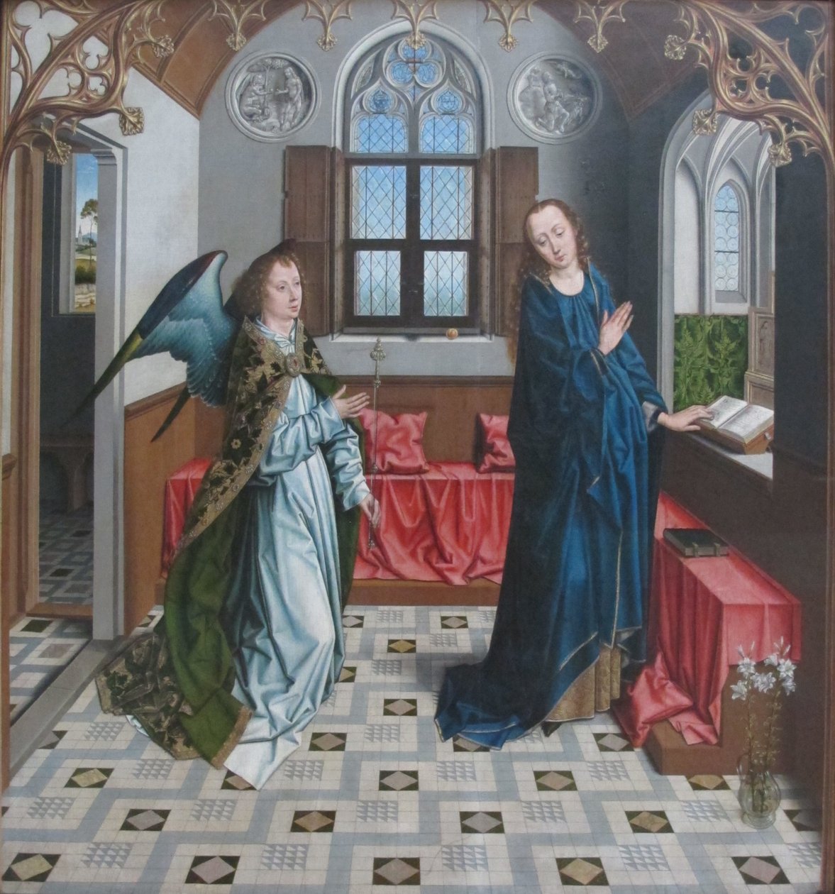 ドイツ語：Verkündigung an Maria 聖母マリアの受胎告知。 作： アエルブレヒトの試合