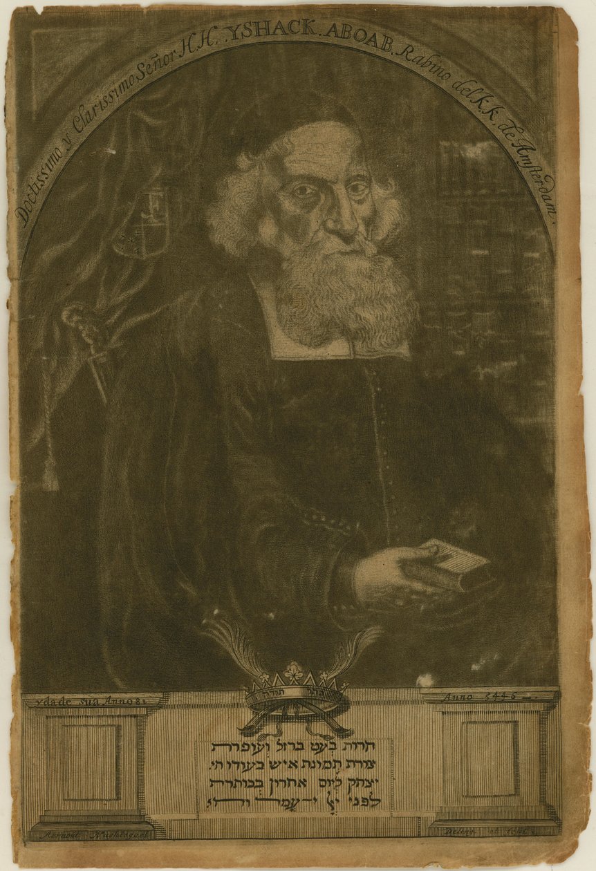 Isaac Aboab da Fonseca 1605-1693、1681の肖像。 作： アーノウト・ナテガエル