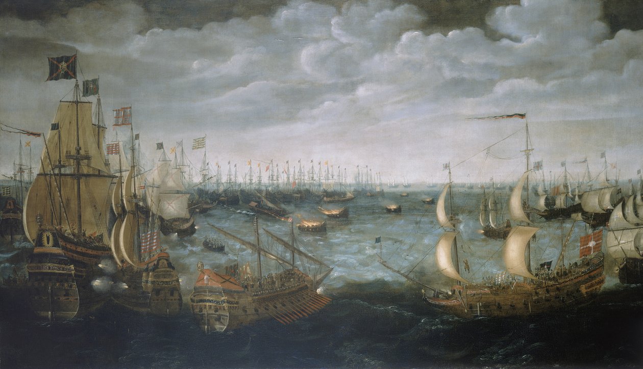 スペイン艦隊に対する戦艦の進水、1588年8月7日、1590年頃（油彩・カンヴァス） 作： アールト・アントニス