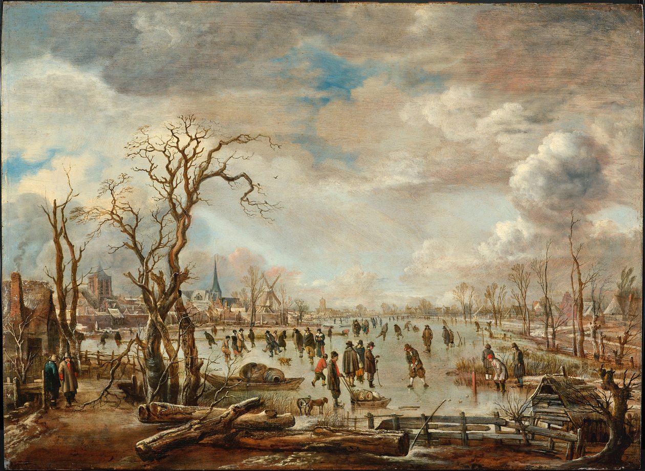 氷の喜びのある冬の風景、c。 1655 作： アールト・ファン・デル・ニール