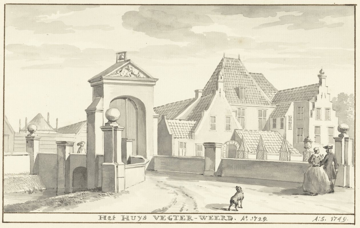 1729年、ズヴォレ近くのVechterweerd邸宅 HUYS VEGTER-WEERD Ao 1729 (オブジェクトのタイトル) 作： アールト・シューマン