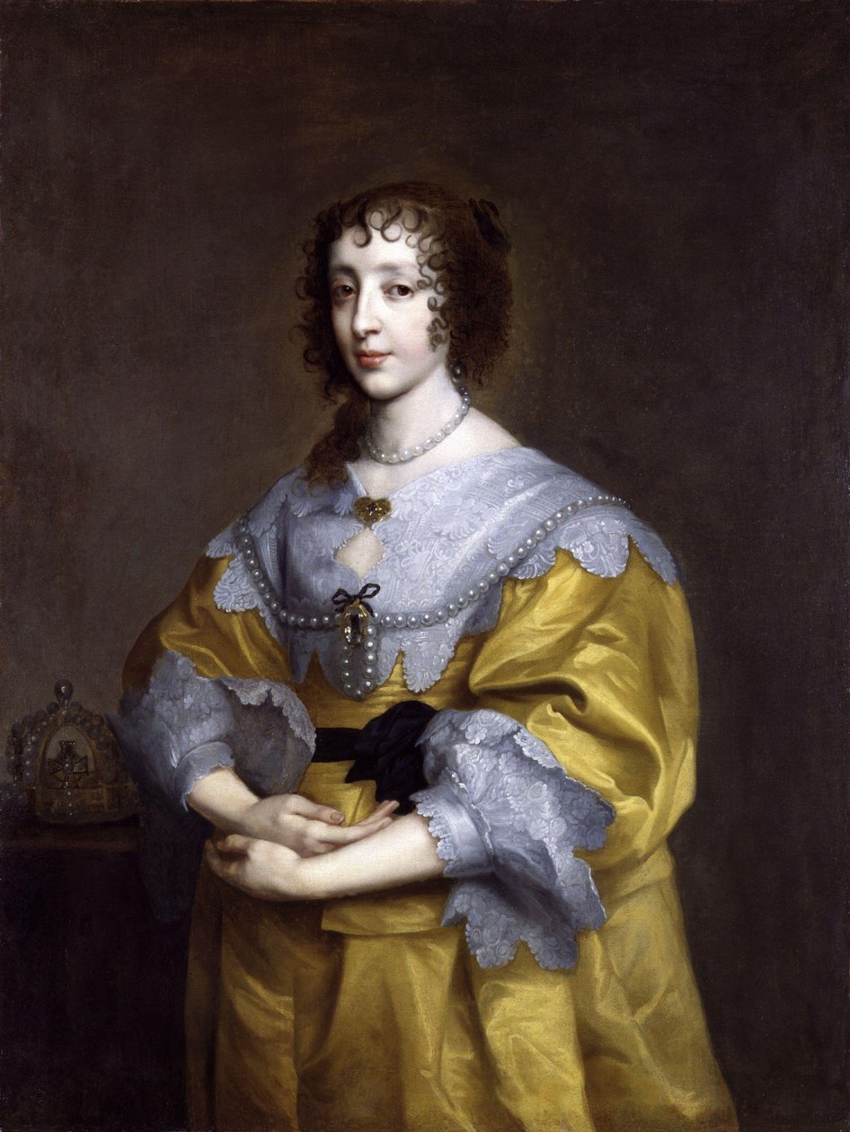イングランド女王ヘンリエッタ・マリア・ド・ブルボン（1609-1669）の肖像 作： アンソニー・ファン・ダイク後