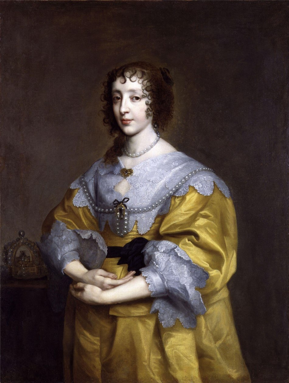イングランド女王ヘンリエッタ・マリア・ド・ブルボン（1609-1669）の肖像 作： アンソニー・ファン・ダイク後