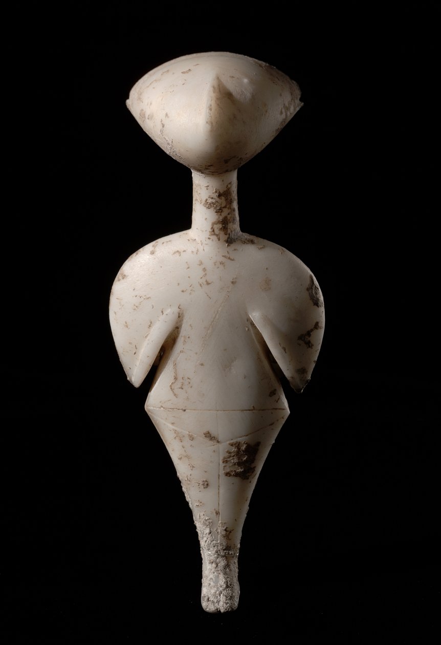 女性の小像：「スターゲイザー」、紀元前3000年頃（大理石）