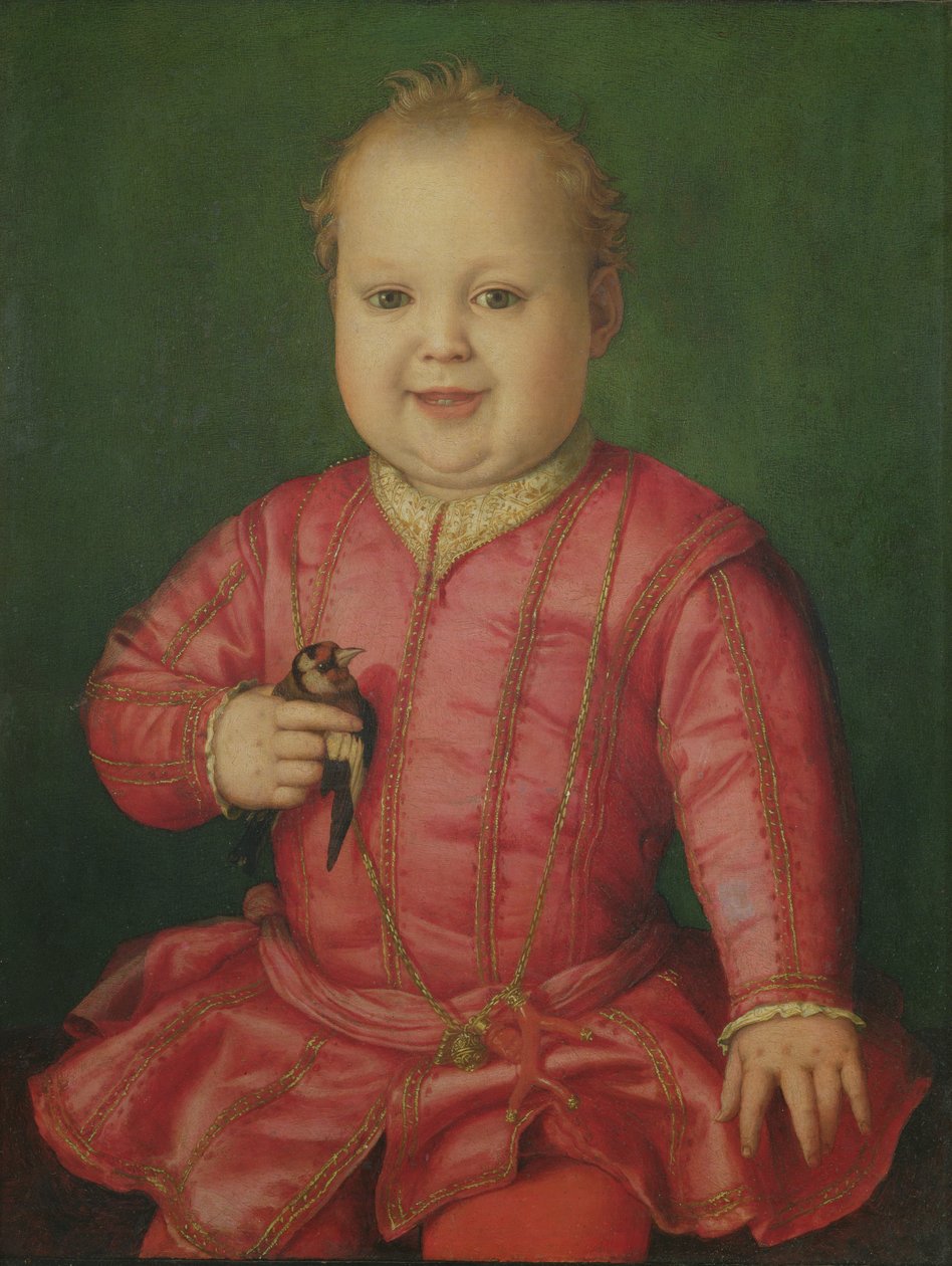 子供の頃のジョヴァンニ・デ・メディチの肖像、1545年頃（パネルのテンペラ） 作： アーニョロ・ブロンズィーノ