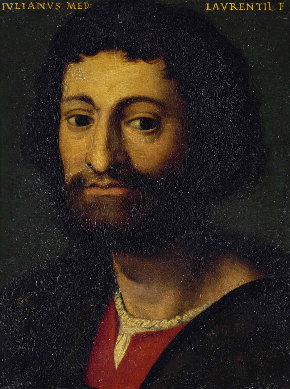 ネムール公ジュリアーノ・デ・メディチ（1479-1516）の肖像」 アグノロ・ブロンジーノ作 油彩・キャンバス 作： アーニョロ・ブロンズィーノ