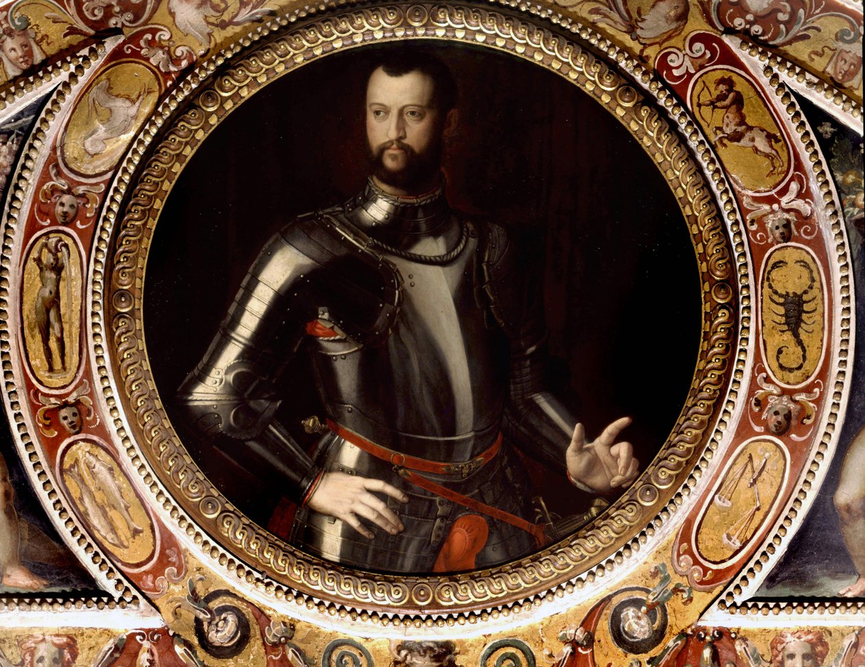 ジャン・ド・メディシス（ジョヴァンニ・ダル・バンド・ネレ）（1498-1526）の肖像」ブロンズィーノ（1503-1572）作 - フィレンツェのヴェッキオ宮殿に保存されている絵画 作： アーニョロ・ブロンズィーノ