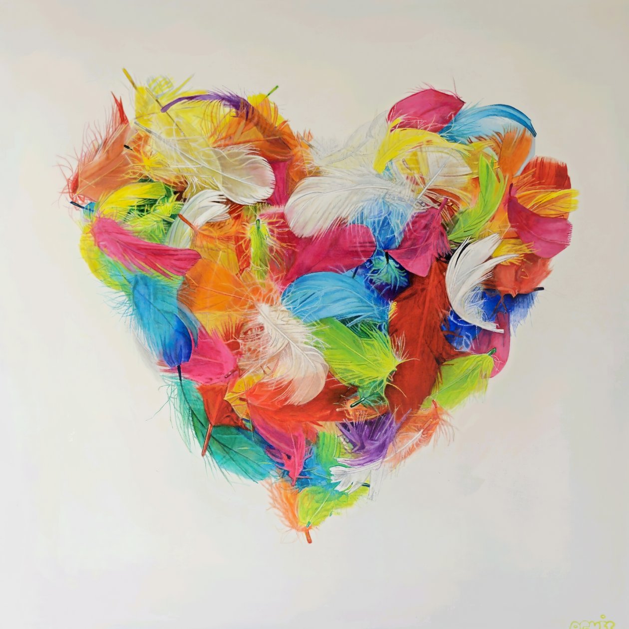 羽根の心、2023年（キャンバスに油彩） 作： 