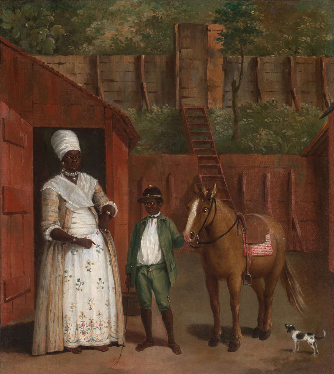 息子とポニーを連れた母親、カリフォルニア州。 1775年。 作： アゴスティーノブルーニアス
