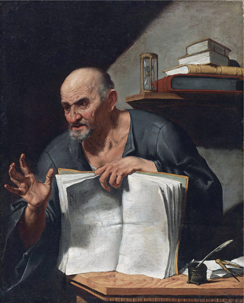 Dionysius Cato (3eme or 4eme siecle) - Peinture de Agostino Scilla (1629-1700), - 油彩・キャンバス, 98,5x80,6 - Private Collection 作： アゴスティーノシラー