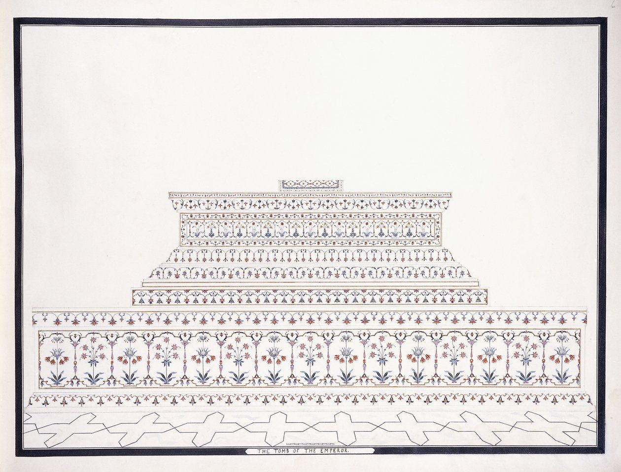 皇帝の墓、c。 1815年 作： アーグラ学校
