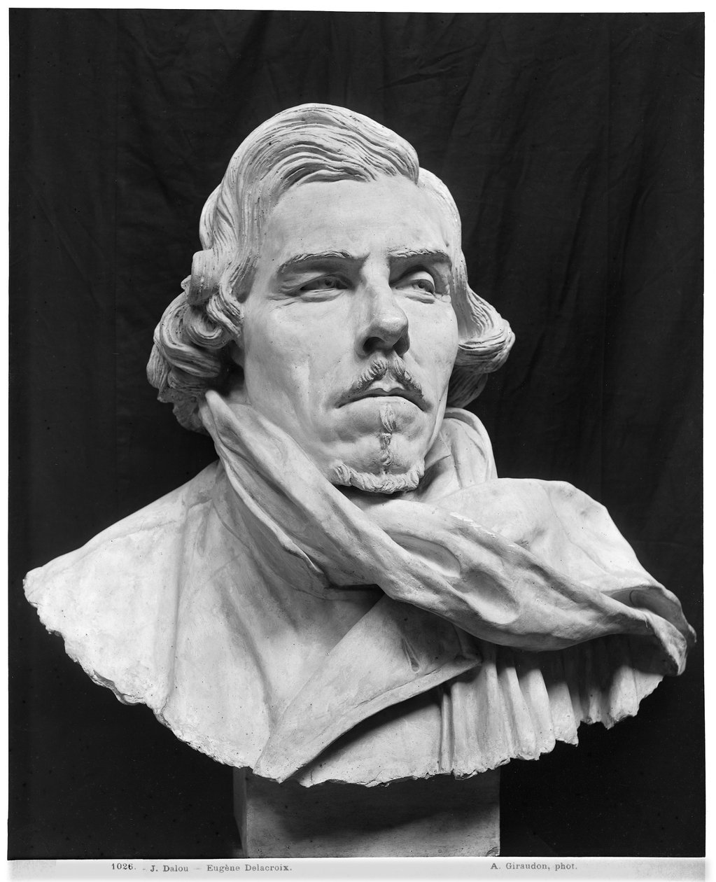 ユージーン・ドラクロワの胸像（1798-1863）（石膏） 作： エイム・ジュール・ダロウ
