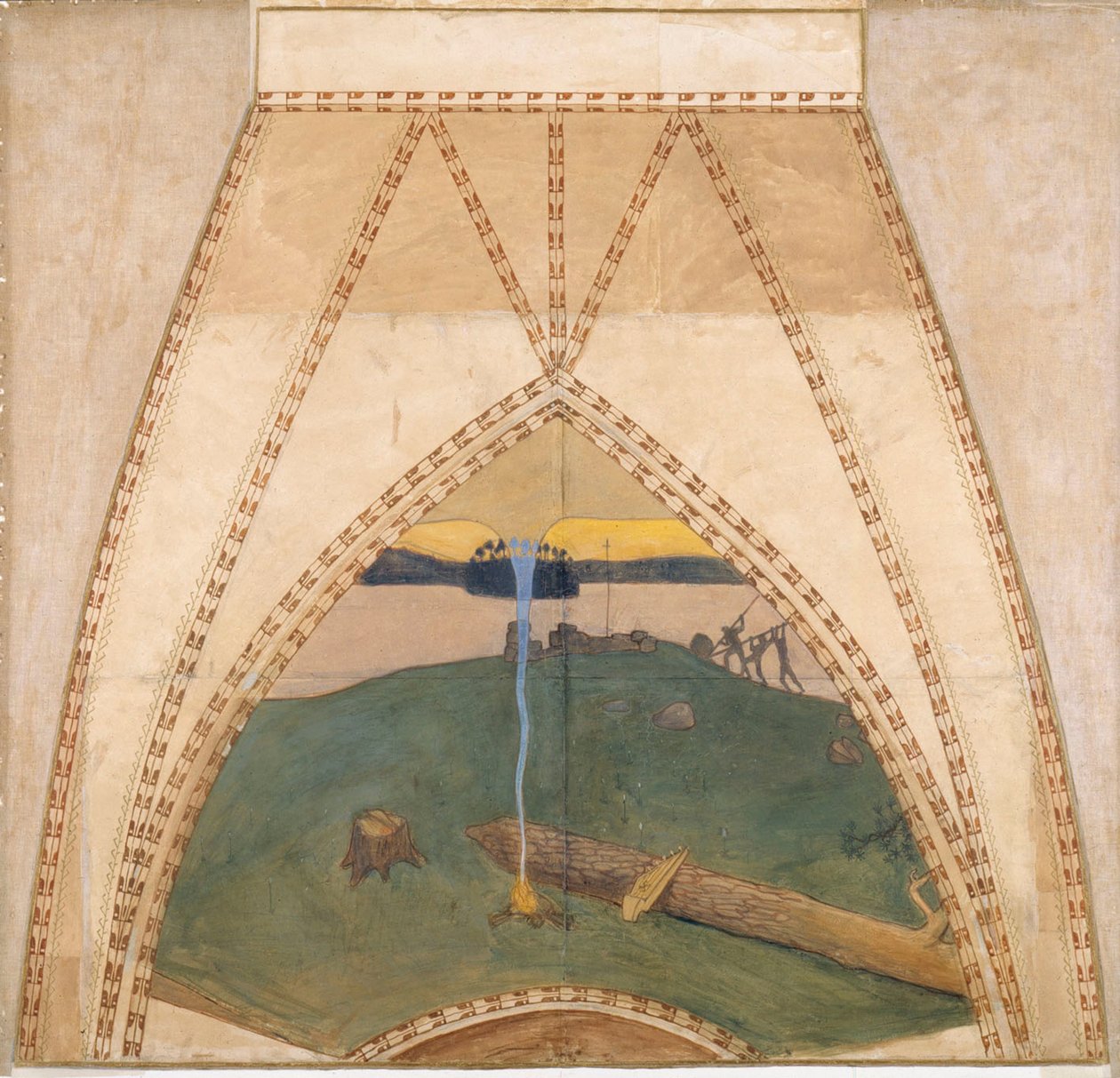 Heidentum und Christentum, Skizze für die Kuppelfresken des finnischen Pavillons auf der Weltausstellung 1900 in Paris 作： アクセリ・ガレン・カッレラ