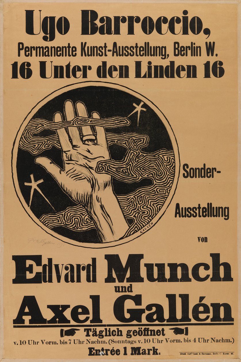 Plakat für Munch & Galléns Ausstellung 作： アクセリ・ガレン・カッレラ
