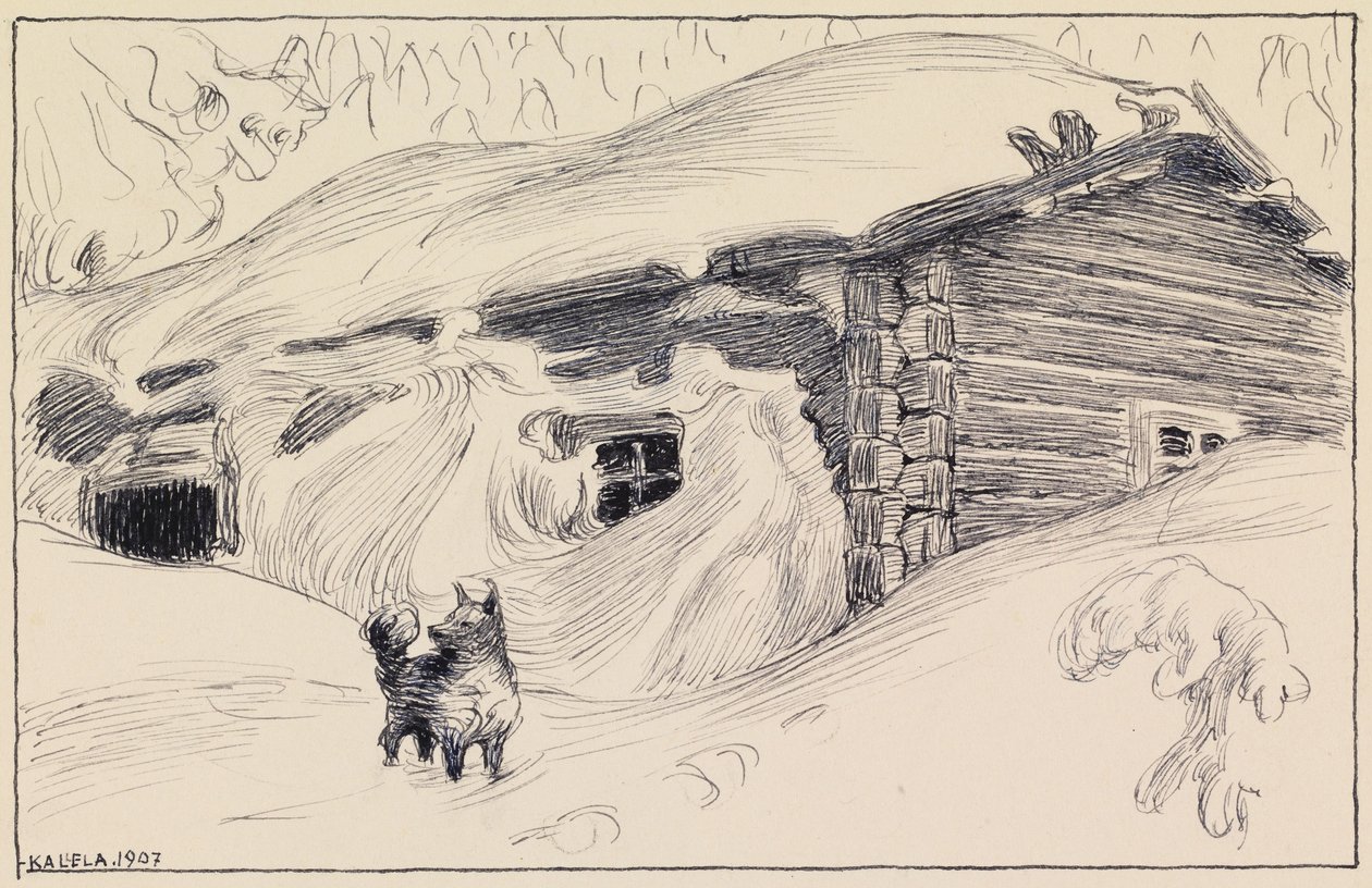 雪の中の小屋 作： アクセリ・ガレン・カッレラ