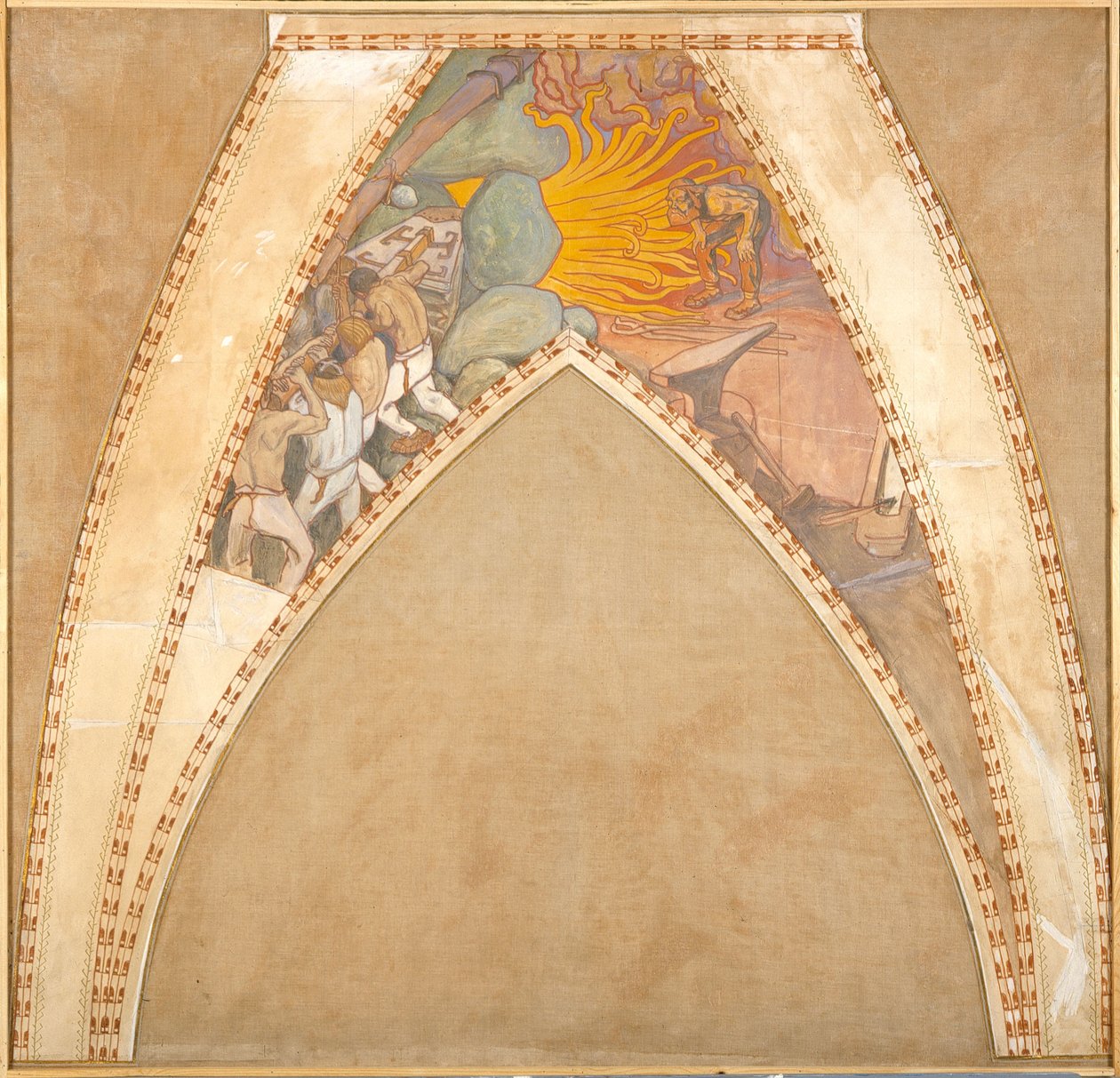 Das Schmieden des Sampo, Skizze für die Kuppelfresken des finnischen Pavillons auf der Weltausstellung 1900 in Paris 作： アクセリ・ガレン・カッレラ