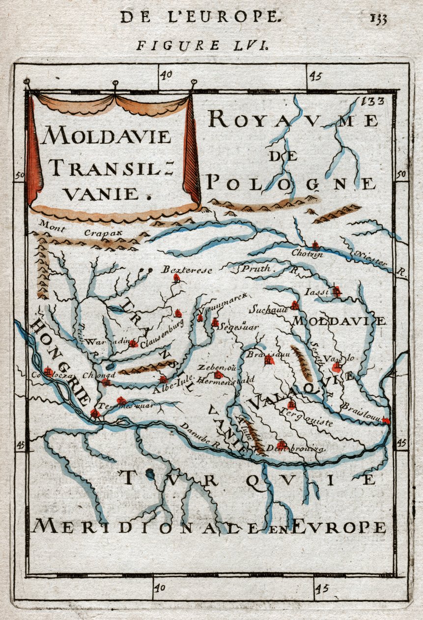 ルーマニアの地図 1683 作： アラン・マネソン・マレット